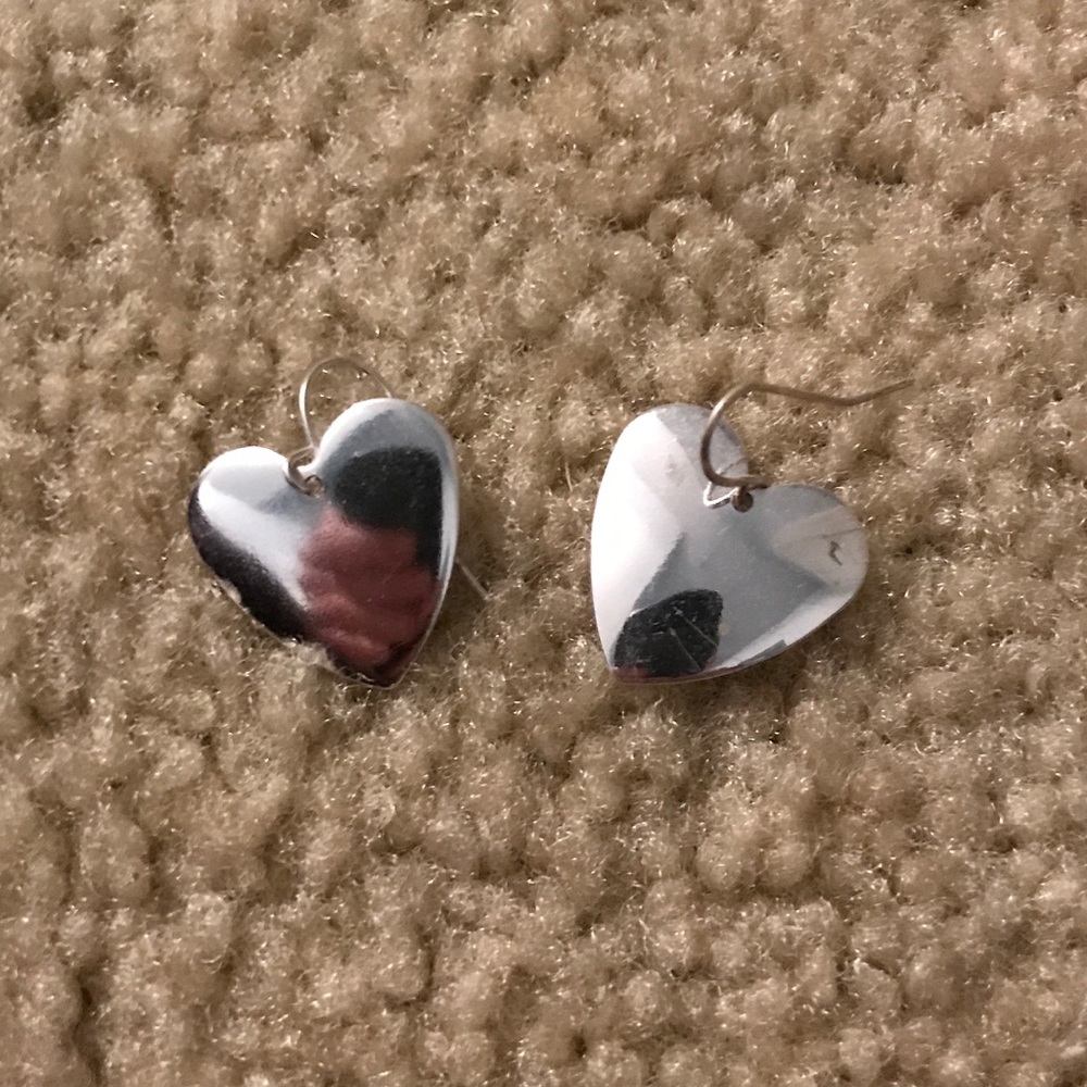 silver heart earrings